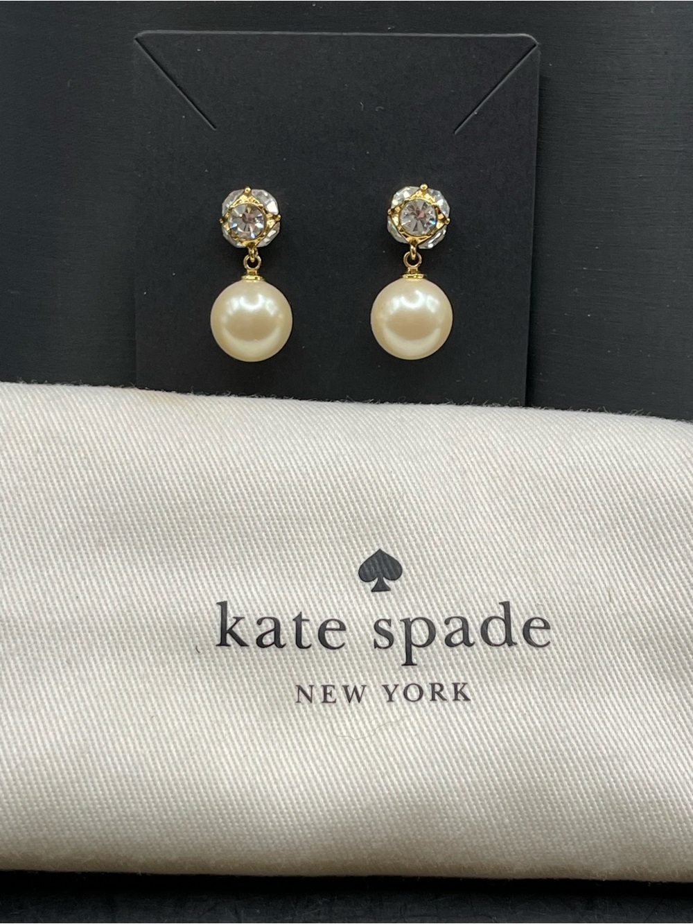 Kate Spade New York RETIRED 2019 "Lady Marmalade" Drop Pearl Earrings